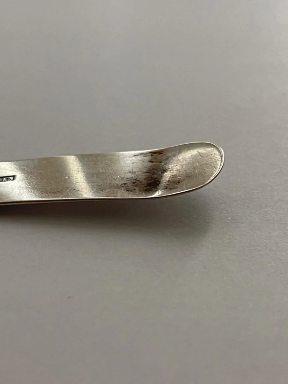 J. Osgood Coin Silver Antique Spoon, Early 1800s, Fiddle Pattern Monogramed